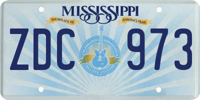 MS license plate ZDC973