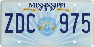MS license plate ZDC975