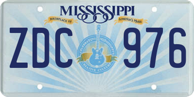 MS license plate ZDC976