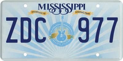 MS license plate ZDC977