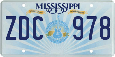 MS license plate ZDC978