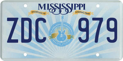 MS license plate ZDC979
