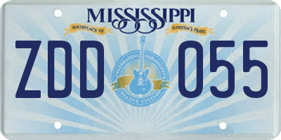 MS license plate ZDD055