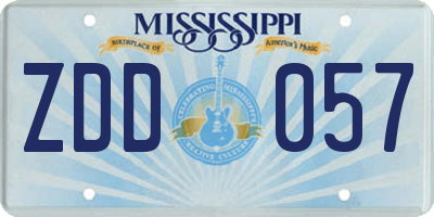 MS license plate ZDD057