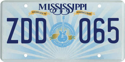 MS license plate ZDD065