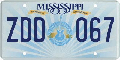 MS license plate ZDD067