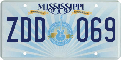 MS license plate ZDD069
