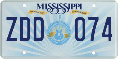 MS license plate ZDD074