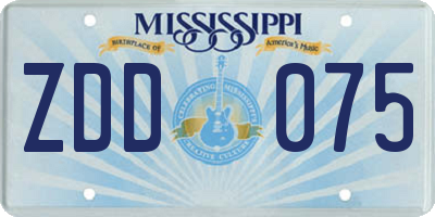 MS license plate ZDD075