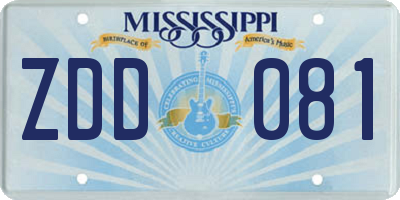 MS license plate ZDD081