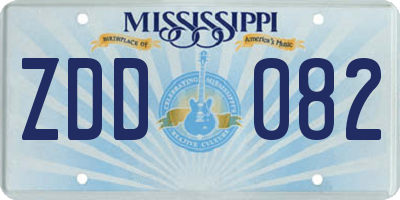 MS license plate ZDD082