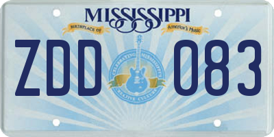MS license plate ZDD083