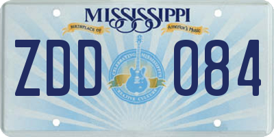 MS license plate ZDD084