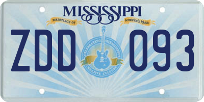 MS license plate ZDD093