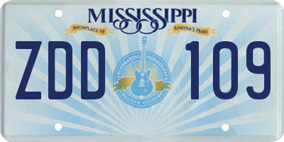 MS license plate ZDD109