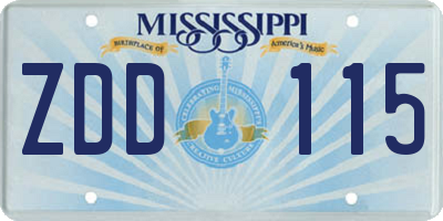 MS license plate ZDD115