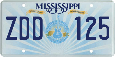 MS license plate ZDD125