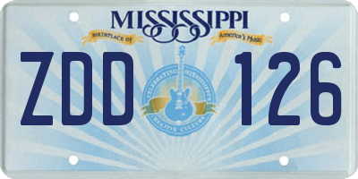 MS license plate ZDD126