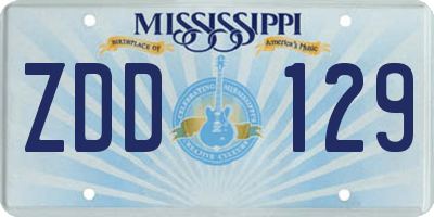 MS license plate ZDD129
