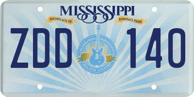 MS license plate ZDD140