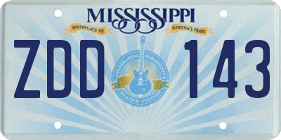 MS license plate ZDD143