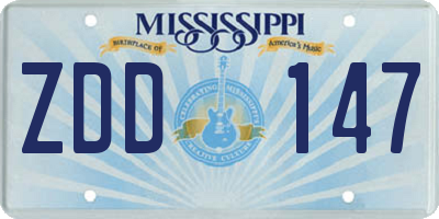 MS license plate ZDD147