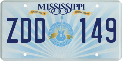 MS license plate ZDD149