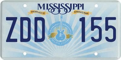 MS license plate ZDD155