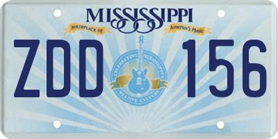 MS license plate ZDD156
