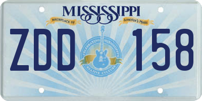 MS license plate ZDD158