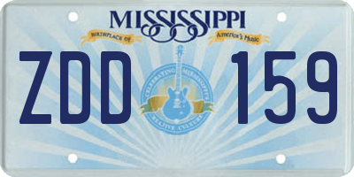 MS license plate ZDD159