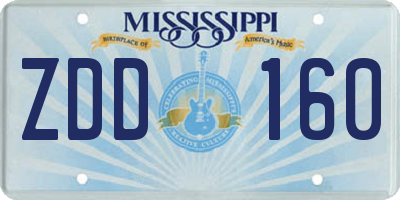 MS license plate ZDD160