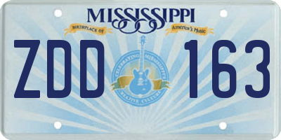 MS license plate ZDD163