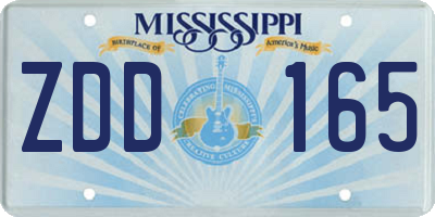 MS license plate ZDD165