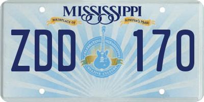MS license plate ZDD170