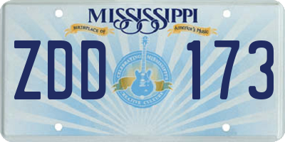 MS license plate ZDD173