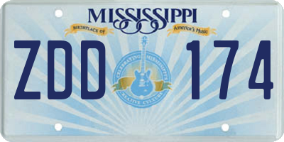 MS license plate ZDD174