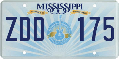 MS license plate ZDD175