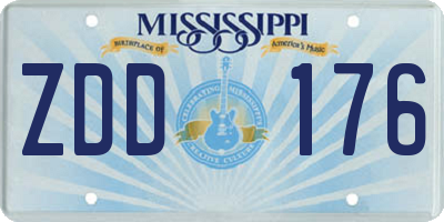 MS license plate ZDD176