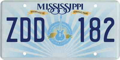 MS license plate ZDD182
