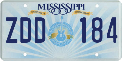 MS license plate ZDD184