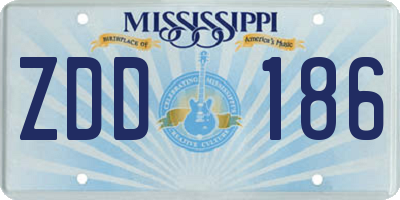 MS license plate ZDD186