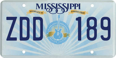 MS license plate ZDD189