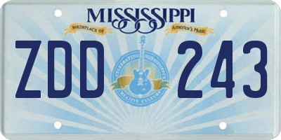 MS license plate ZDD243