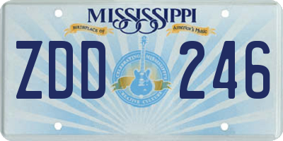 MS license plate ZDD246