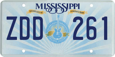 MS license plate ZDD261