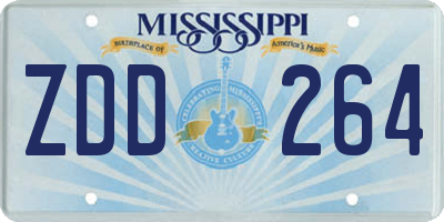 MS license plate ZDD264
