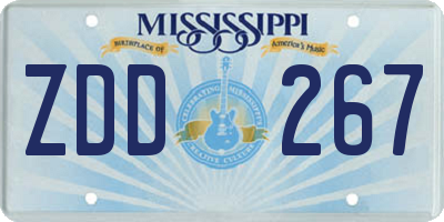 MS license plate ZDD267