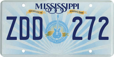 MS license plate ZDD272