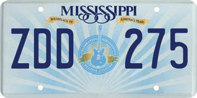 MS license plate ZDD275